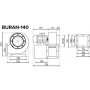 Радиальный вентилятор ERA PRO Buran 140 2K M L (1350 м3/ч) D140 левый